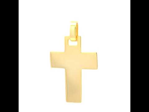 925 Sterling Silver Yellow-tone Unisex Without CZ Cross Religious Charm Pendant