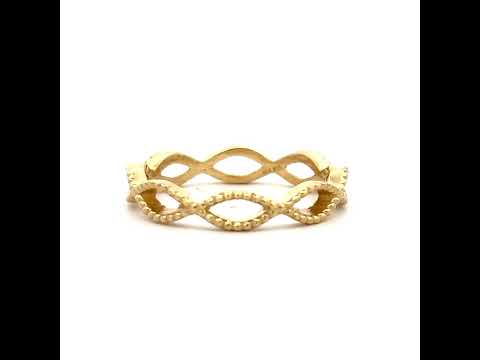 10K Yellow Gold Womens Infinity Love Ring
