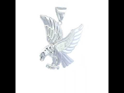925 Sterling Silver Mens Eagle Bird Wildlife Charm Pendant