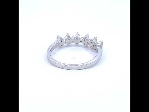 925 Sterling Silver Womens Cubic-Zirconia Engagement Ring