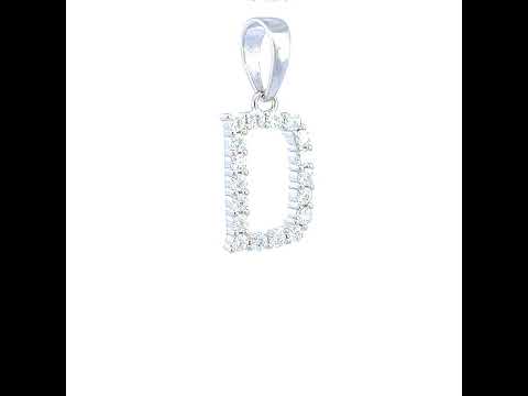 925 Sterling Silver Unisex 0.57ct Moissanite Initial D Alphabet Charm Pendant