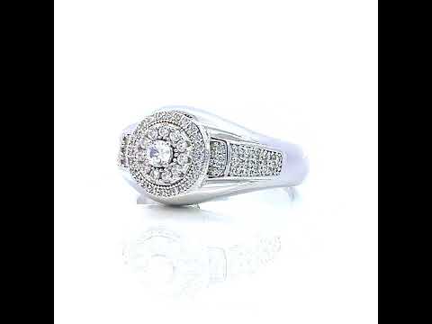 925 Sterling Silver Mens Cubic-Zirconia Fashion Ring Size 9