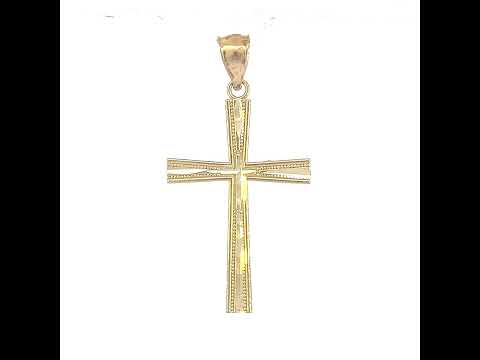 10K Yellow Gold Unisex Cross Religious Charm Pendant