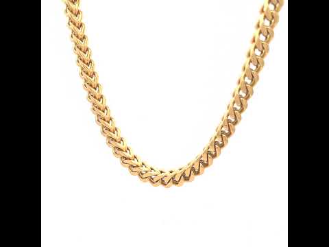 Yellow Stainless Steel Unisex 6mm 24 Inches Franco Fashion Chain Necklace
