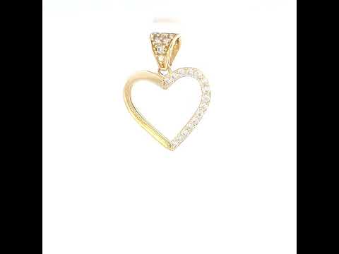 14K Gold Cubic Zirconia Pendant