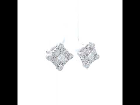 925 Sterling Silver Womens Round Marquise/Princess-cut 0.55ct, 1.28ct Moissanite Square Fashion Stud Earrings