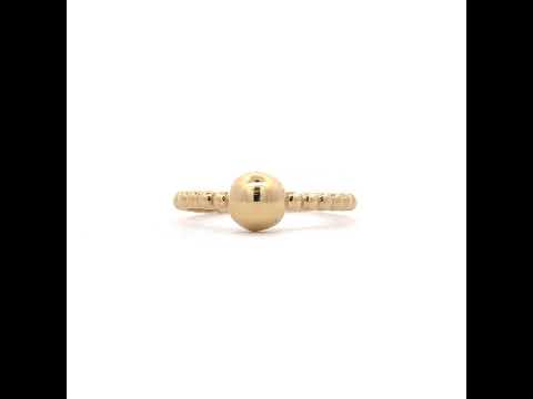 10K Yellow Gold Womens Cubic-Zirconia Ball Fashion Ring