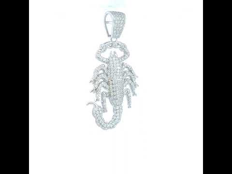 925 Sterling Silver Mens 1.85ct Moissanite Scorpio Zodiac Sign/Wildlife Charm Pendant