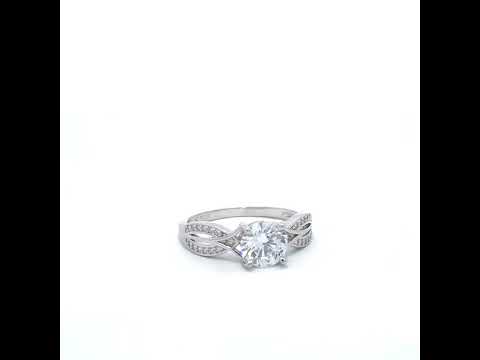 925 Sterling Silver Womens Cubic-Zirconia Fashion Engagement Ring Size 8