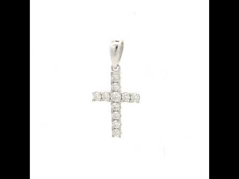 925 Sterling Silver Womens 0.22ct Moissanite Cross Religious Pendant