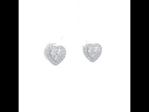 925 Sterling Silver Womens 0.55ct Moissanite Heart Stud Earrings