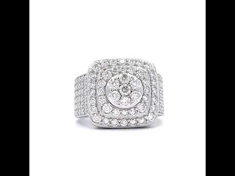 925 Sterling Silver Mens 4.55ct Moissanite Square Head Fashion Ring S11