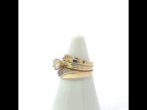 10K Two-tone Gold His & Hers Cubic-Zirconia Trio Ring Set