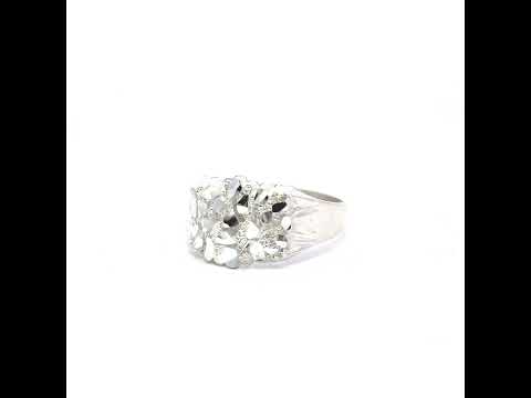 925 Sterling Silver Unisex Nugget Fashion Ring