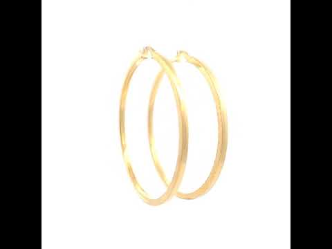 925 Sterling Silver Yellow-tone Womens Diamond-Cut Square Tube Hoop Earrings