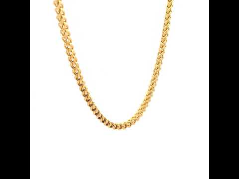Yellow Stainless Steel Unisex 3mm 18-28 Inches Franco Fashion Chain Necklace