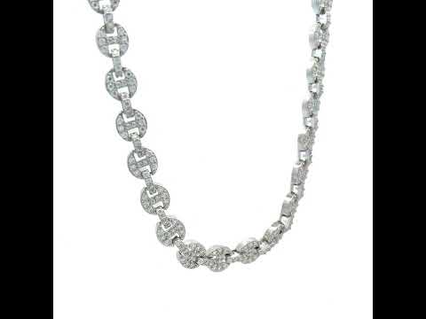 925 Sterling Silver 3.32ct Moissanite Round Link Bracelet 7mm Size 8 Inches