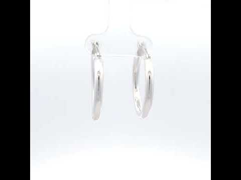 925 Sterling Silver Womens Round Tube Hoop Earrings