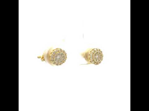925 Sterling Silver Yellow-Tone Womens Round 0.27ct Moissanite Round Fashion Stud Earrings