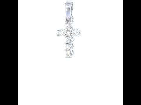 925 Sterling Silver Womens 0.22ct Moissanite Cross Religious Charm Pendant