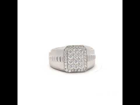 925 Sterling Silver Mens Cubic-Zirconia Octagon Head Fashion Ring Size 11