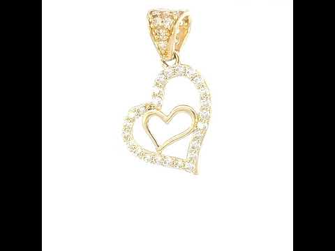 14K Gold Cubic Zirconia Pendant