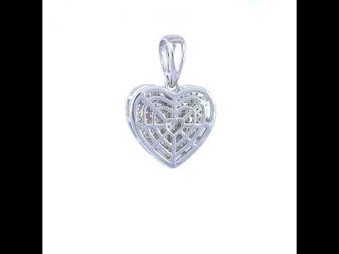 925 Sterling Silver Womens Cubic-Zirconia Heart Charm Pendant