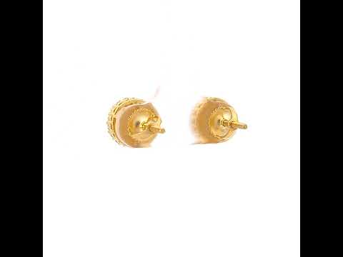 925 Sterling Silver Yellow-tone Womens Moissanite 0.84ct Fashion Stud Earrings