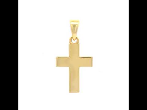 925 Sterling Silver Yellow-tone Unisex Without CZ Cross Religious Charm Pendant