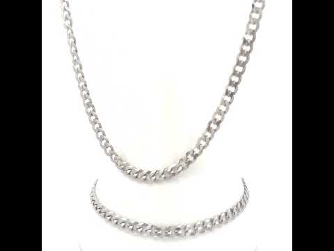 925 Silver Solid Super Flat Cuban Chain 3.7mm-8