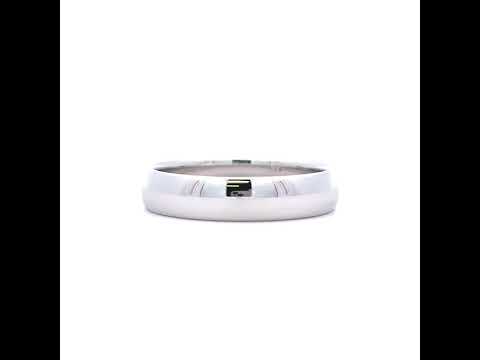 14K White Gold Wedding Band Comfort-Fit 5mm-10