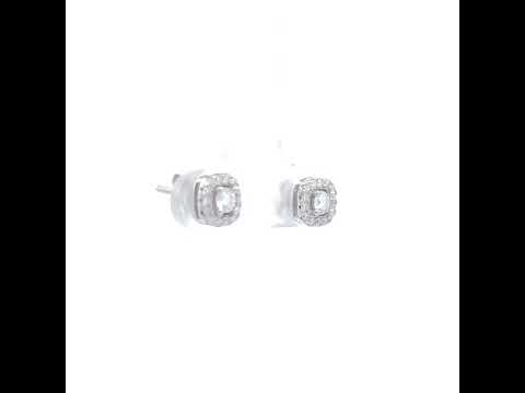 925 Sterling Silver Unisex 0.38ct Moissanite Square Stud Earrings