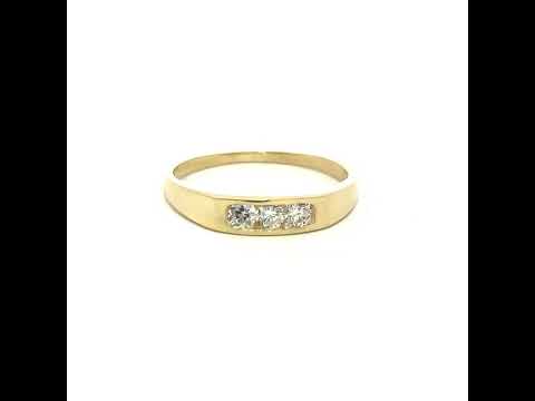 10K Yellow Gold Childs Cubic Zirconia CZ Baby Band Ring
