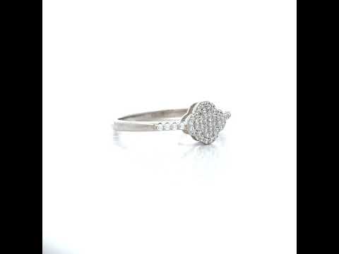 925 Sterling Silver Womens Cubic-Zirconia Clover Good Luck Ring