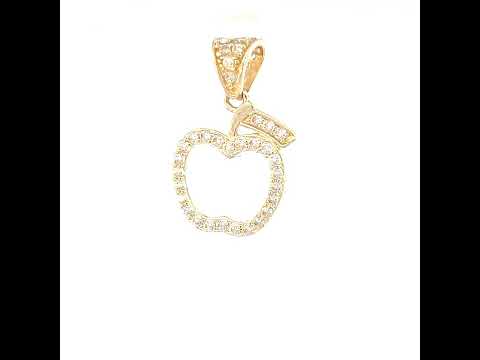 14K Gold Cubic Zirconia Pendant