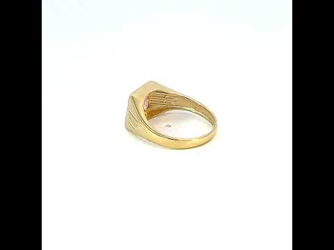 10K Yellow Gold Womens Pink Princess Cut Cubic-Zirconia Square Head Fashion Ring