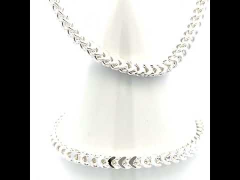925 Silver Hollow Franco Chain Silver 4.2mm-8