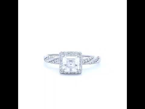 925 Sterling Silver Womens 1.95ct Moissanite Square Head Engagement Ring 9