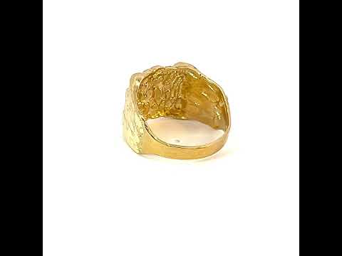 10K Yellow Gold Mens Nugget Fashion Ring