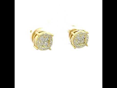 925 Sterling Silver Yellow-tone Womens 0.51ct Moissanite Fashion Stud Earrings