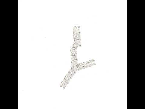 925 Sterling Silver Unisex 1.31ct Moissanite Initial Alphabet Y Charm Pendant