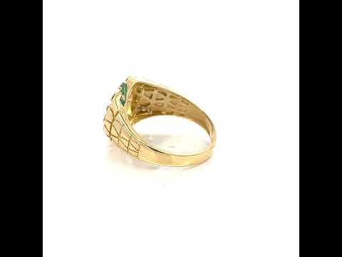 10K Two-tone Gold Mens St. Jude Religious Nugget Ring