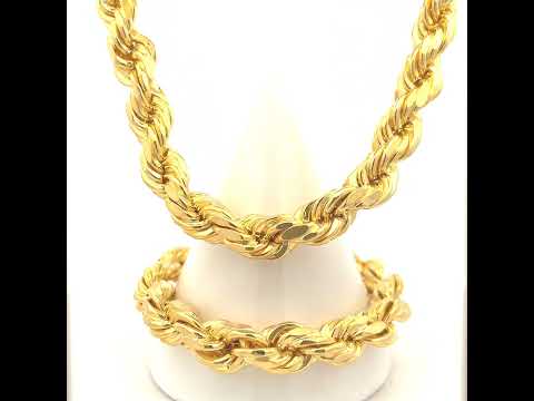 925 Silver Hollow Rope Chain 12mm-24"