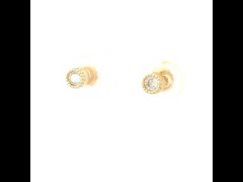 10K Yellow Gold Womens Cubic-Zirconia Fashion Stud Earrings