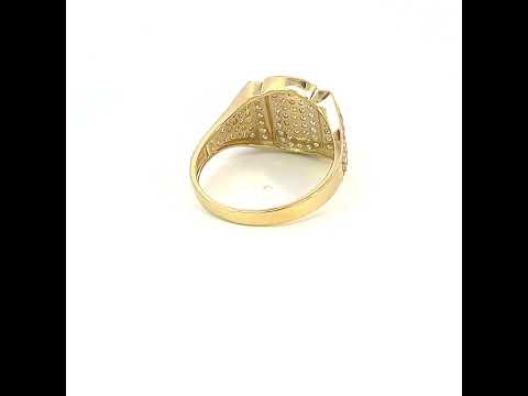 10K Yellow Gold Mens Cubic-Zirconia Fashion Ring
