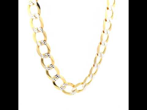 925 Silver Solid Super Flat Cuban Chain Two-tone 12.5mm-30