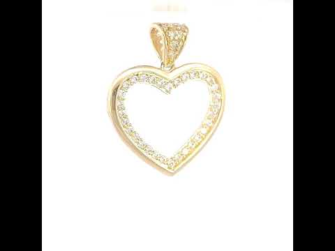 14K Gold Cubic Zirconia Pendant