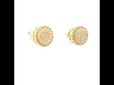 925 Sterling Silver Womens Yellow-tone 0.22ct Moissanite Fashion Stud Earrings