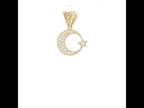 14K Gold Cubic Zirconia Pendant