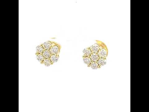 925 Sterling Silver Yellow-tone Womens 1.32ct Moissanite Flower Fashion Stud Earrings